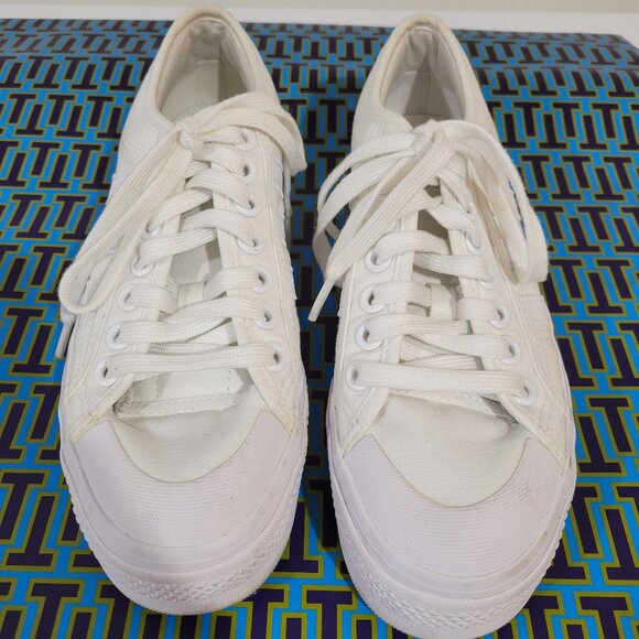 ADIDAS White Platform Canvas Sneaker Size 8.5 - Picture 5 of 14